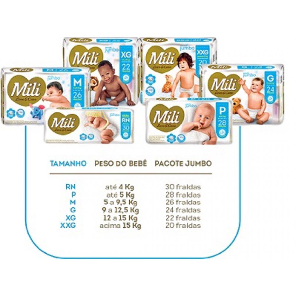 Miniatura Fralda Descartável Mili Love & care Tam: Xg 3 Pacotes com 22
