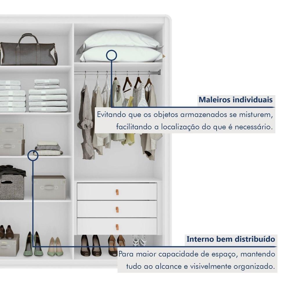 Guarda-roupa Casal 6 Portas 100% Mdf Loop Branco