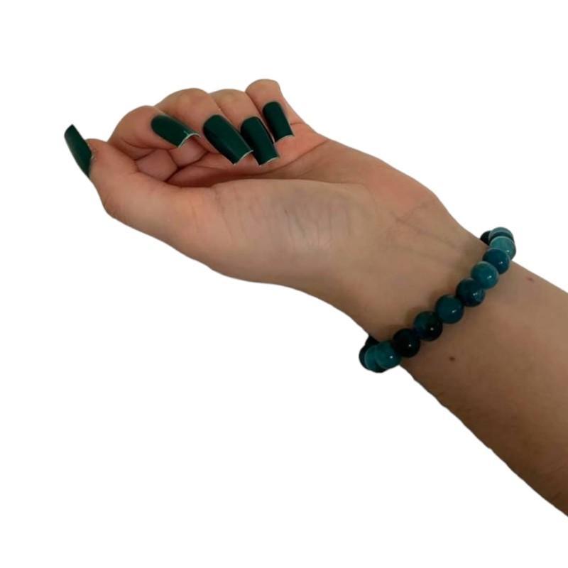 Pulseira Pedra Natural Apatita Azul 8Mm Evolução Espiritual