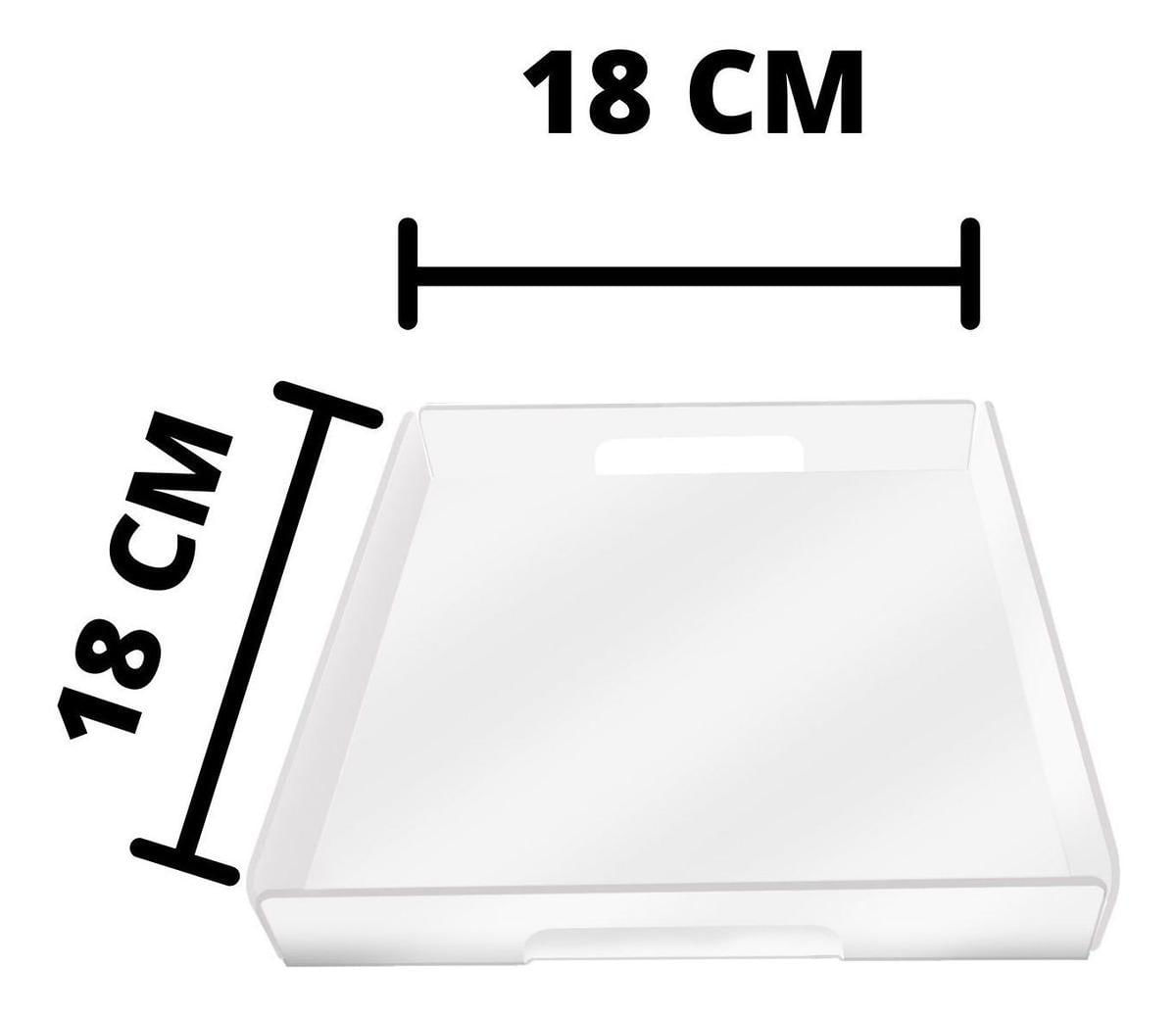 Miniatura Kit 2 Bandejas Organizadoras Acrílico 18X18Cm Transparente