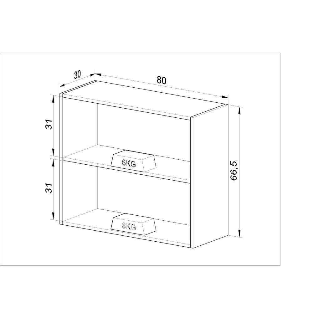 Miniatura Armário Aéreo 2 Portas 80cm Fumê/Grafite