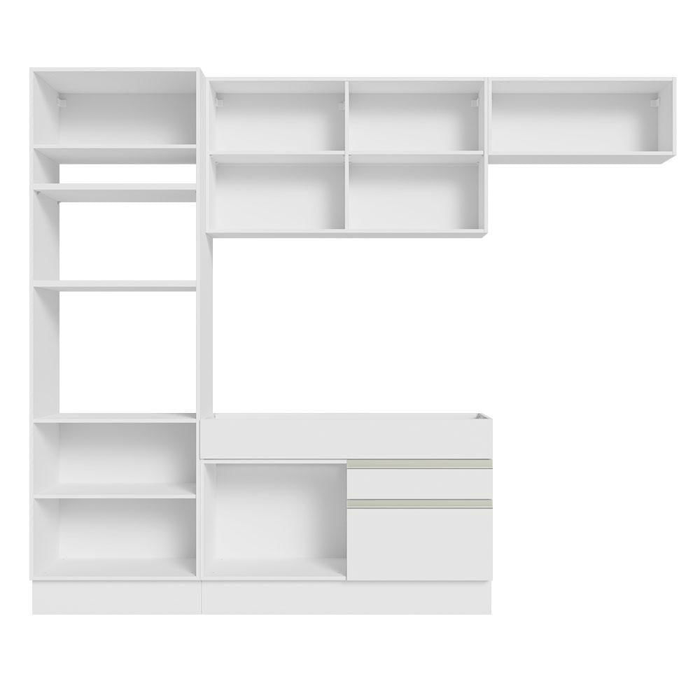 Miniatura Armário De Cozinha Completa 270cm Branco Glamy Madesa 15 Branco