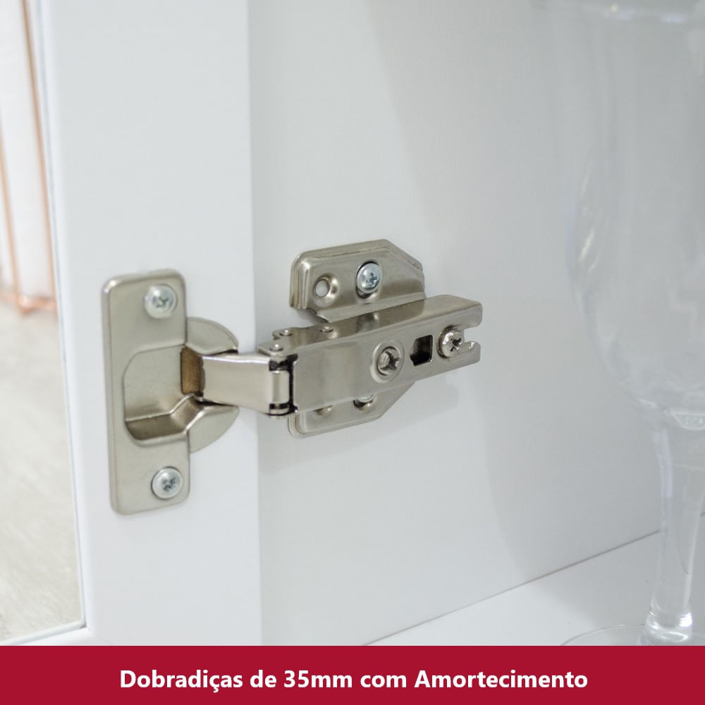 Cozinha Compacta 04 Peças com Aéreo para Geladeira Americana Henn Branco HP