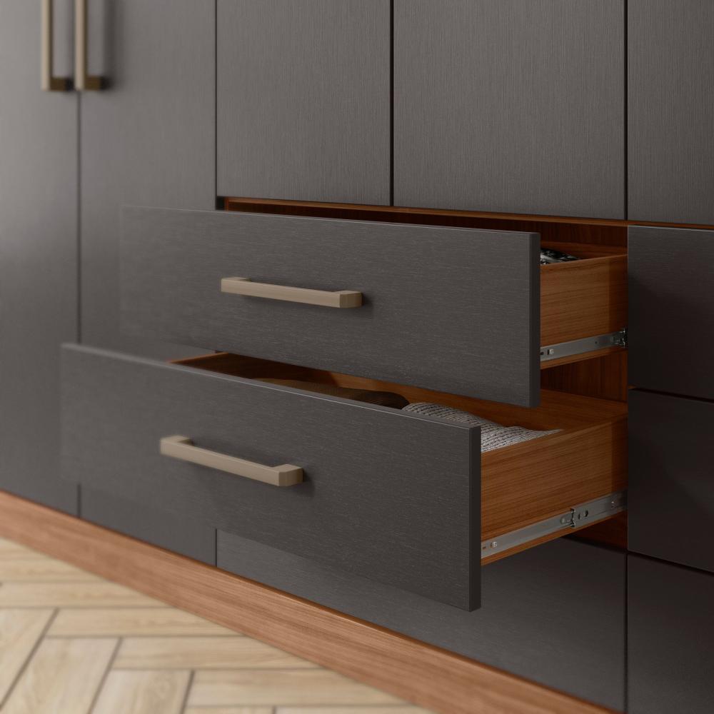 Guarda Roupa Casal 8 Portas 6 Gavetas Master Grafite/Jatobá