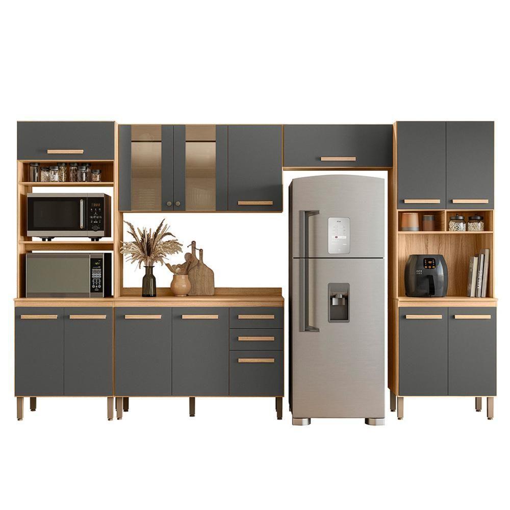 Miniatura Cozinha Modulada Intenza Zoe 5 Peças Freijó-chumbo - Nicioli Freijó-chumbo