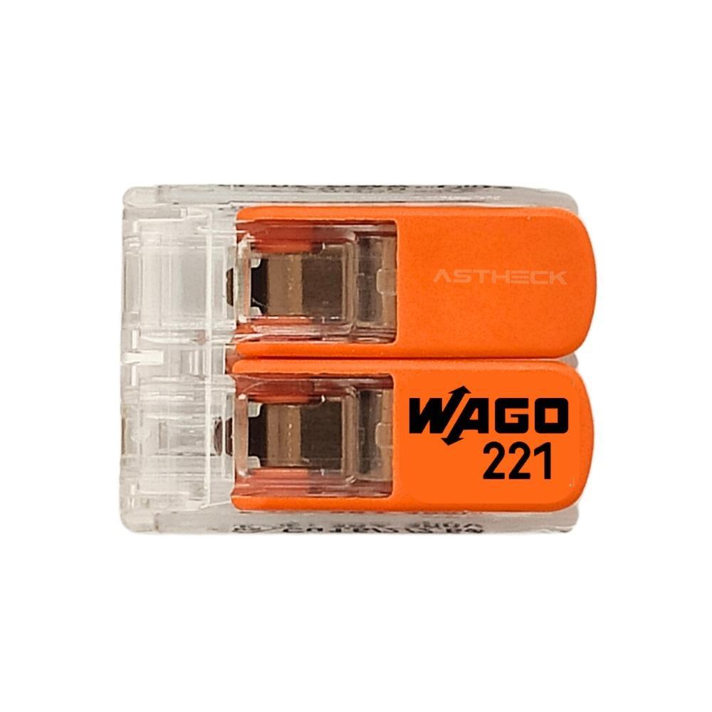 Miniatura Conector Emenda Wago 2 Vias 4mm - Kit 20 - Transparente