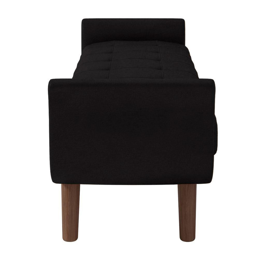 Miniatura Cabeceira Cama Box King 195cm Pisa E Recamier Neville P02 Sintético Preto - Mpozenato