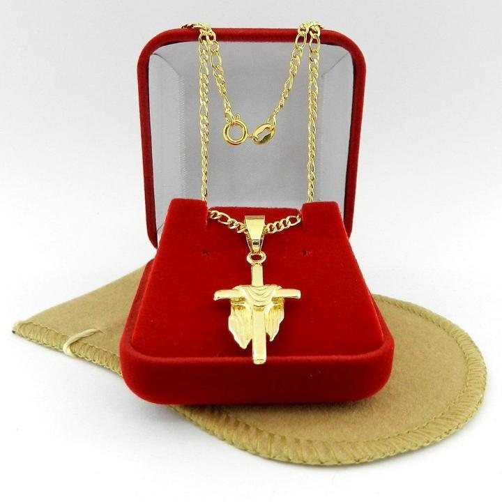 Miniatura Corrente Masculina 80Cm 2Mm Cruz Folheada Ouro Cr434