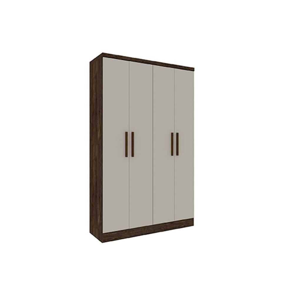 Guarda Roupa 4 Portas Amsterdam C- E 2 Gavetas Cinamomo-off White - Tcil Móveis
