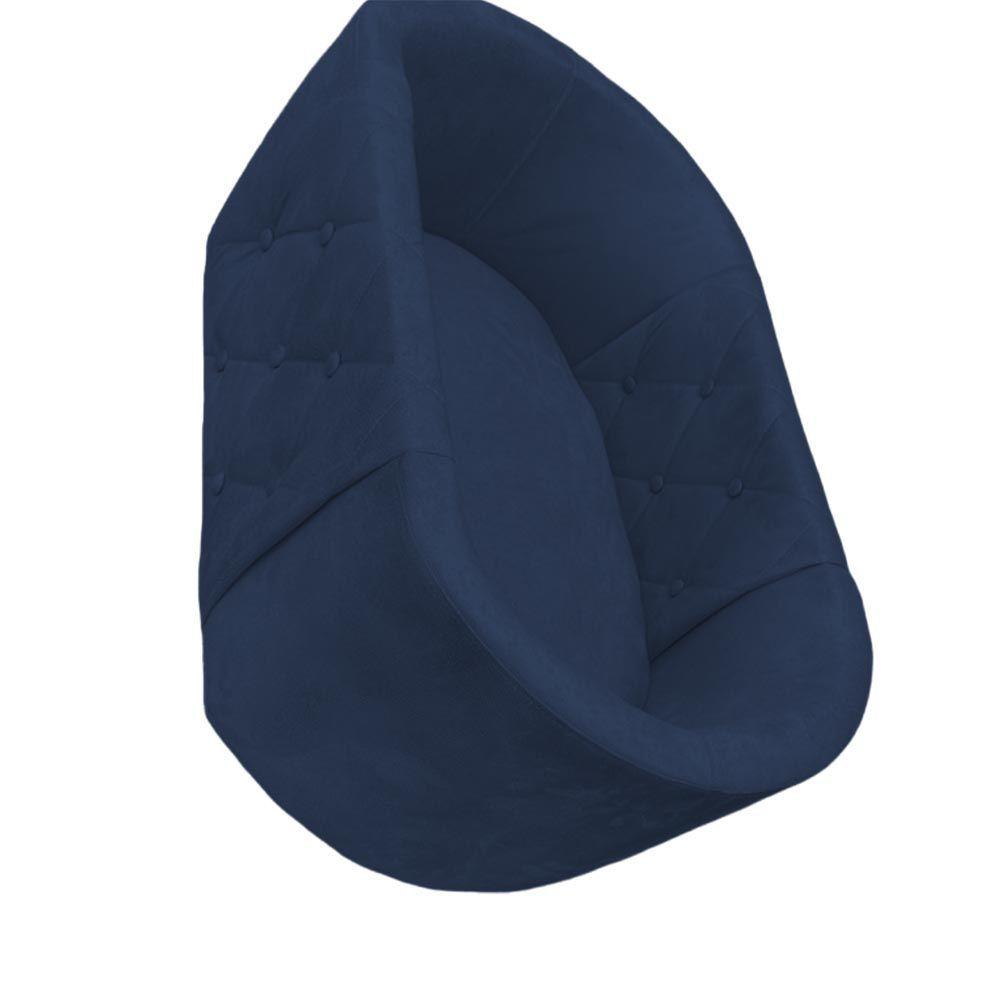 Miniatura Mini Berço Aconchego Com Balanço Suede Azul Marinho D'classe Decor