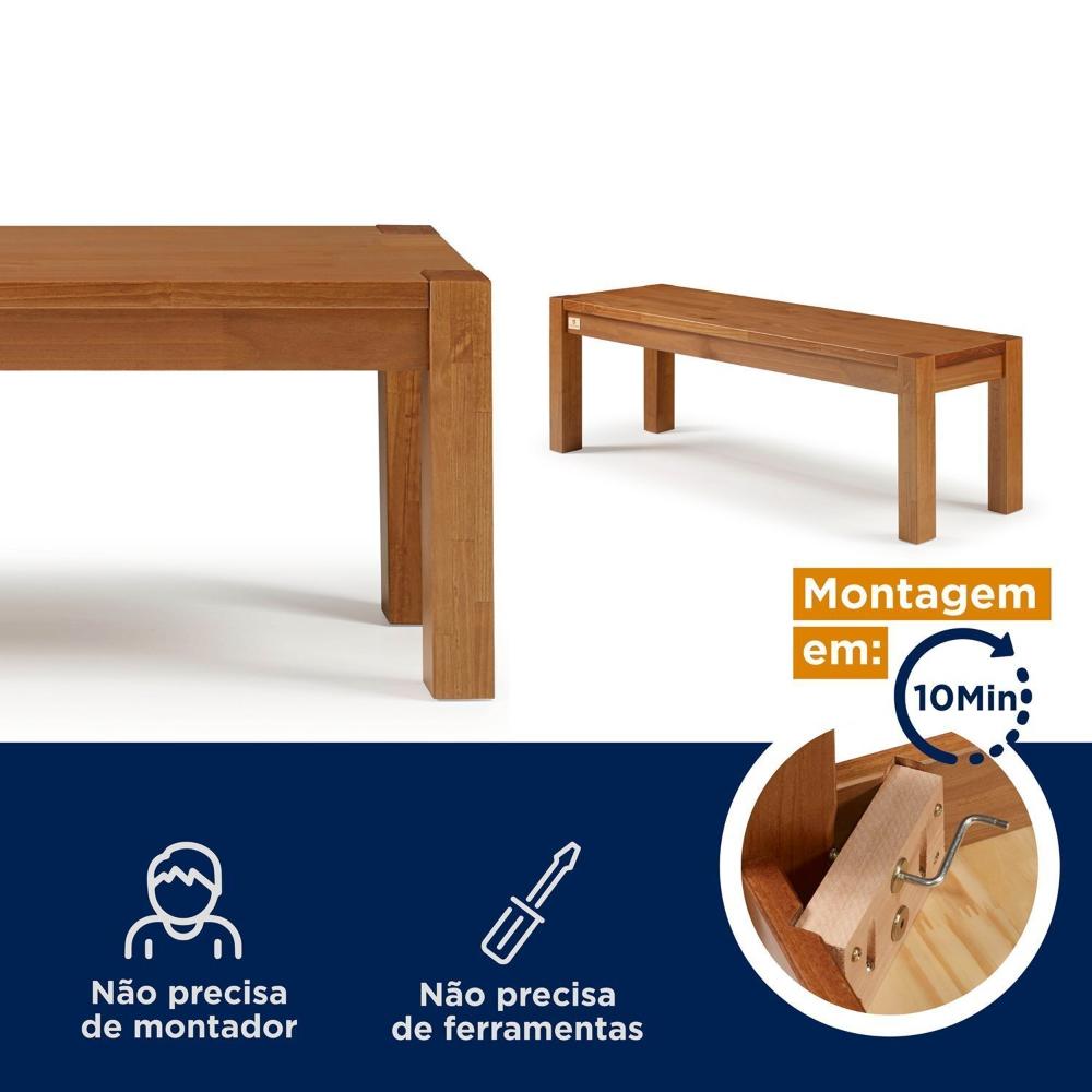 Miniatura Banco 4 Lugares 188cm Madeira Maciça Primavera Cabecasa Madeiramadeira Marrom