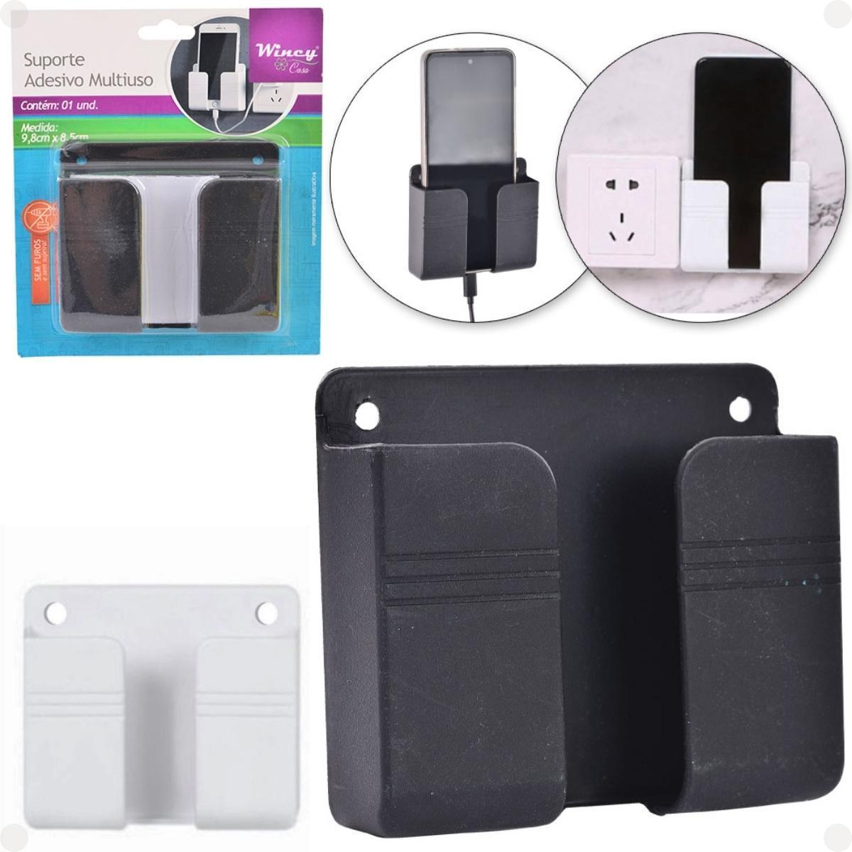 Miniatura 5 Suporte De Parede Adesivo Para Controles Celular Branco