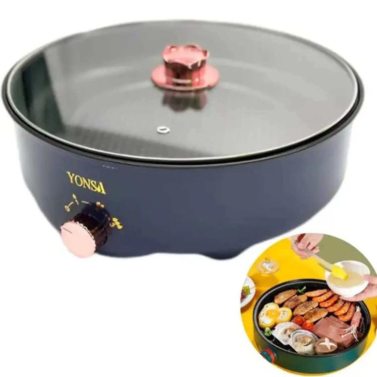 Miniatura Panela Elétrica Assadeira Antiaderente Grande 3 Níveis 600W