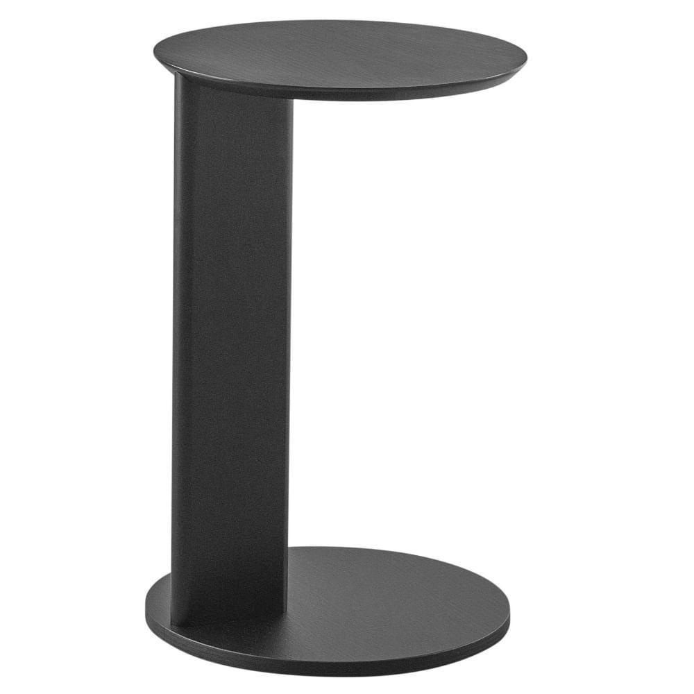 Miniatura Mesa Lateral De Apoio Orgânica Chanfrada Artesano 35 Cm (larg) Mdp Nero (preto) Pés Madeira Maciça