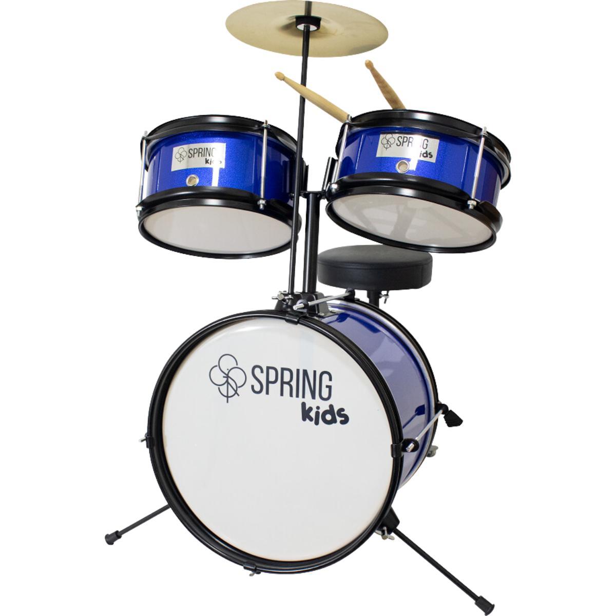 Miniatura Bateria Infantil Musical Spring Kids Spk15-Az Azul