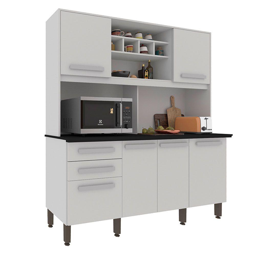 Miniatura Armário Para Cozinha 6 Portas 2 Gavetas Luna Plus Móveis Imop Branco Neve