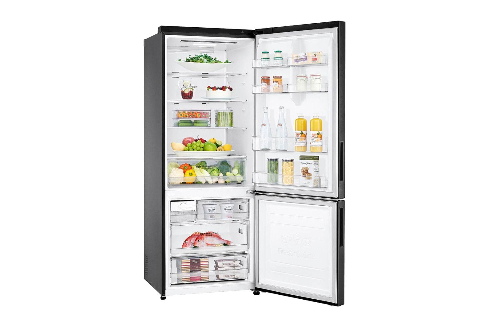 Geladeira Smart LG Frost Free Inverter 451L Inverse Cor Black Inox (GC-B569NQL)