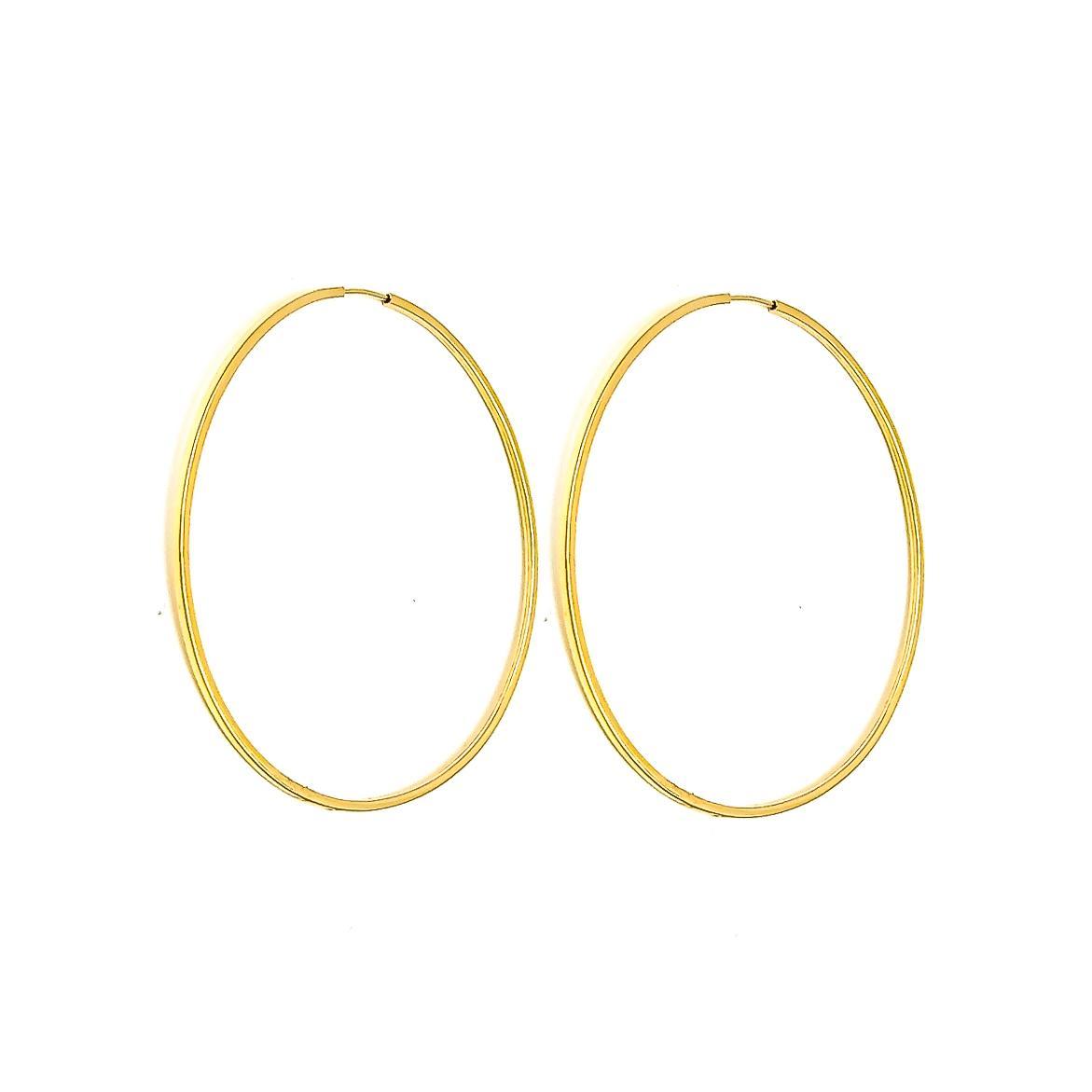 Miniatura Brinco Argola Africana 4,30Cm Em Ouro 18K