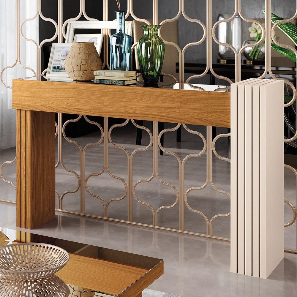 Miniatura Aparador Com Espelho Riad Decorativo Sala De Estar Cinamomo/off White G26 - Gran Belo