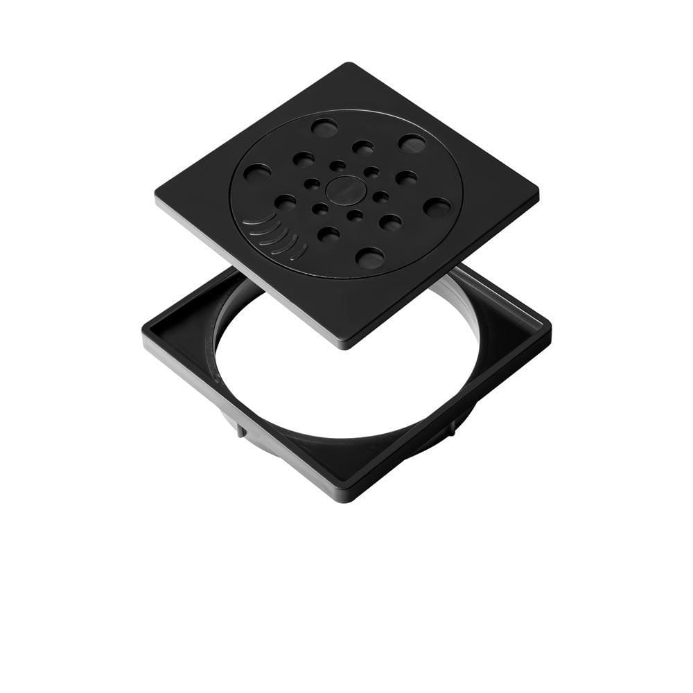 Miniatura Kit Ralo De Banheiro Com Fecho E Porta Grelha 10x10cm Preto