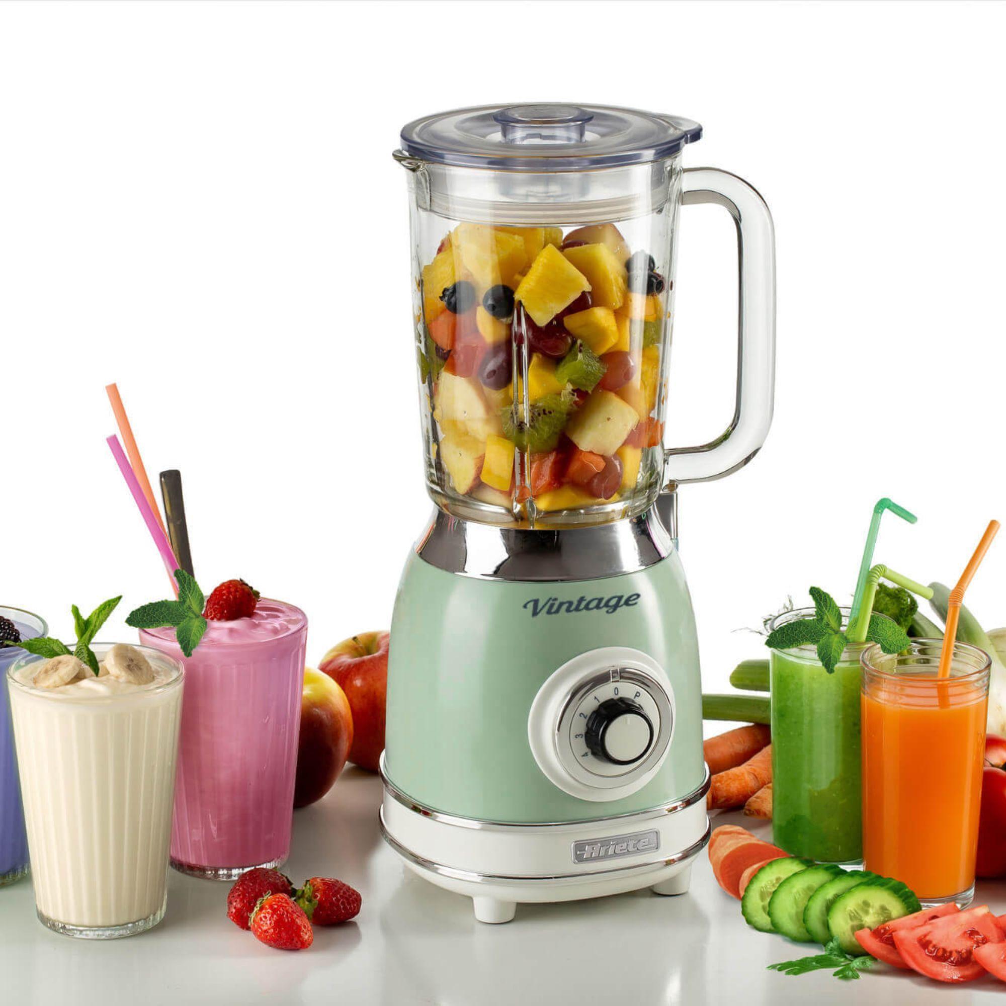 Liquidificador Copo De Vidro Vintage Retro Verde Água 220V