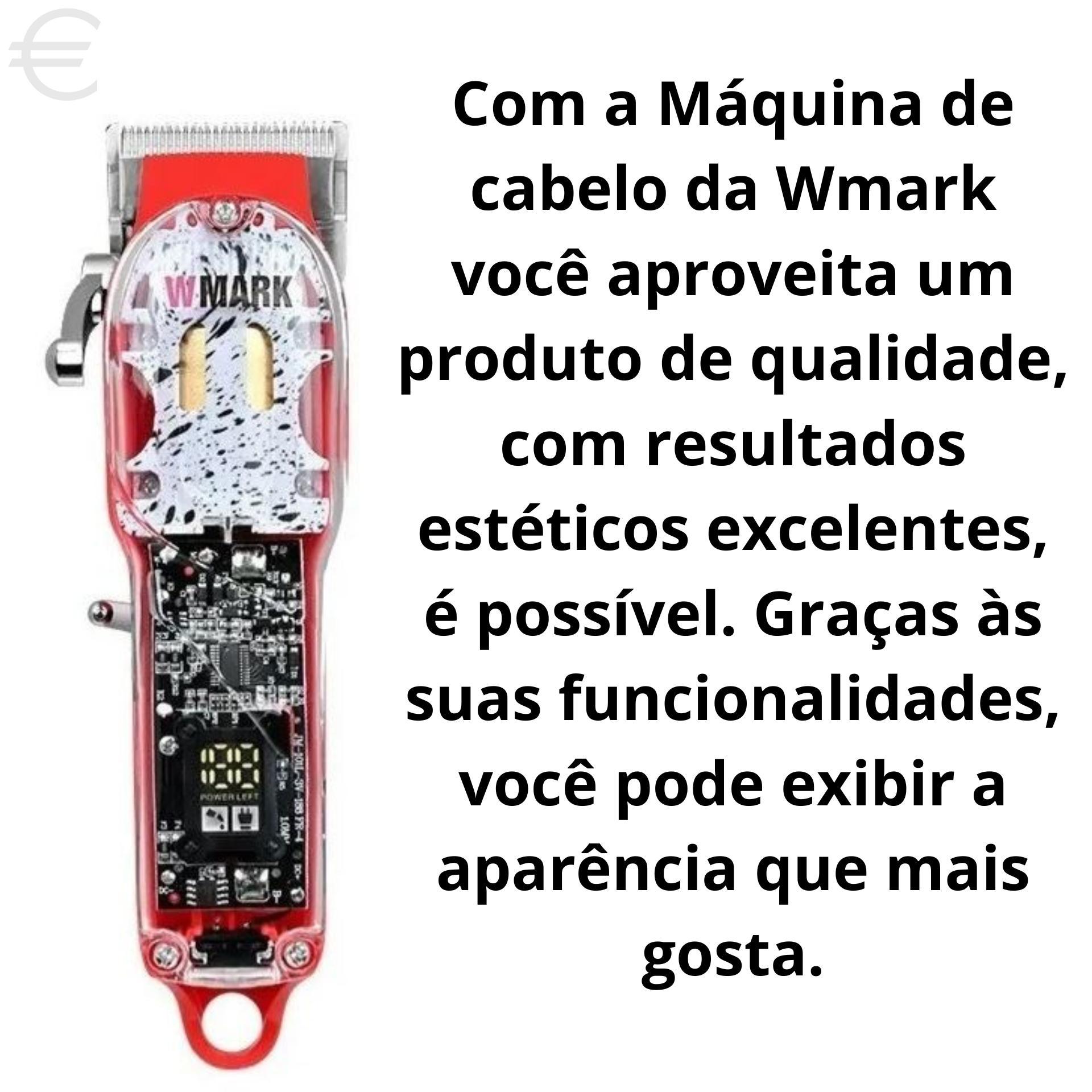 Miniatura Maquina De Cortar Cabelo Wmark Ng-409 Lamina Vazada Com Capa