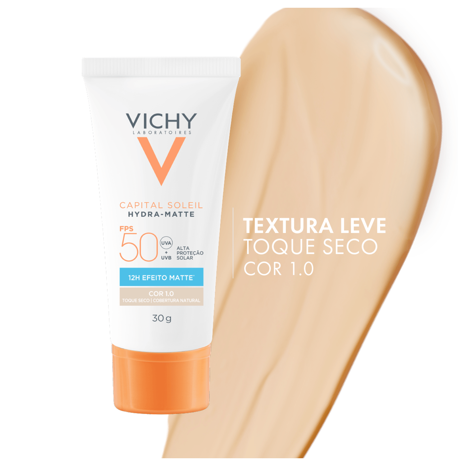 Vichy Capital Soleil Hydra-Matte FPS 50 Cor 1.0 - Protetor Solar 30g