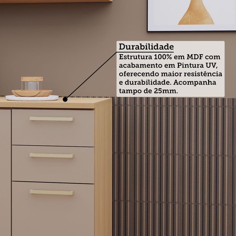 Cozinha Compacta 100% Mdf 2 Pçs 120cm Duna Freijó/Cinammon