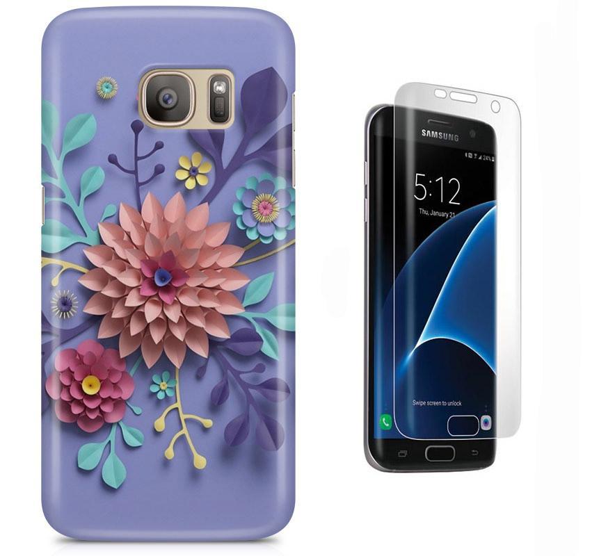 Miniatura Kit Capa Galaxy S7 Edge Flores E Película