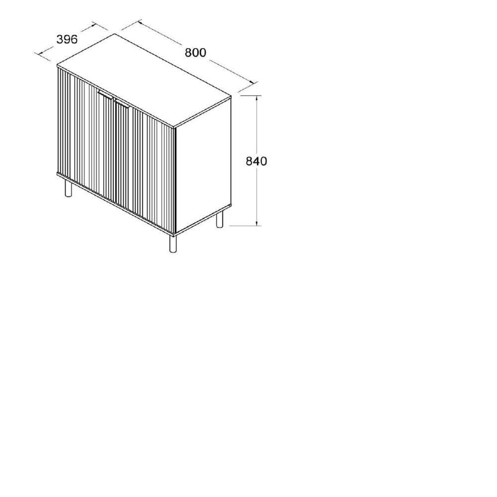 Miniatura Aparador para Sala de Estar 2 Portas R-632 Branco