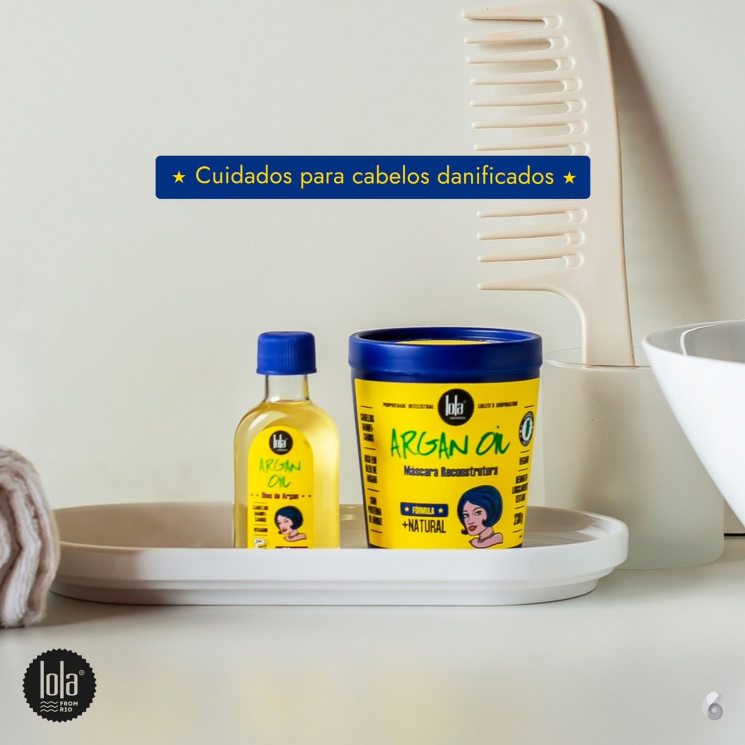 Miniatura Kit Lola Cosmetics Argan Oil Home Care Duo (2 Produtos)