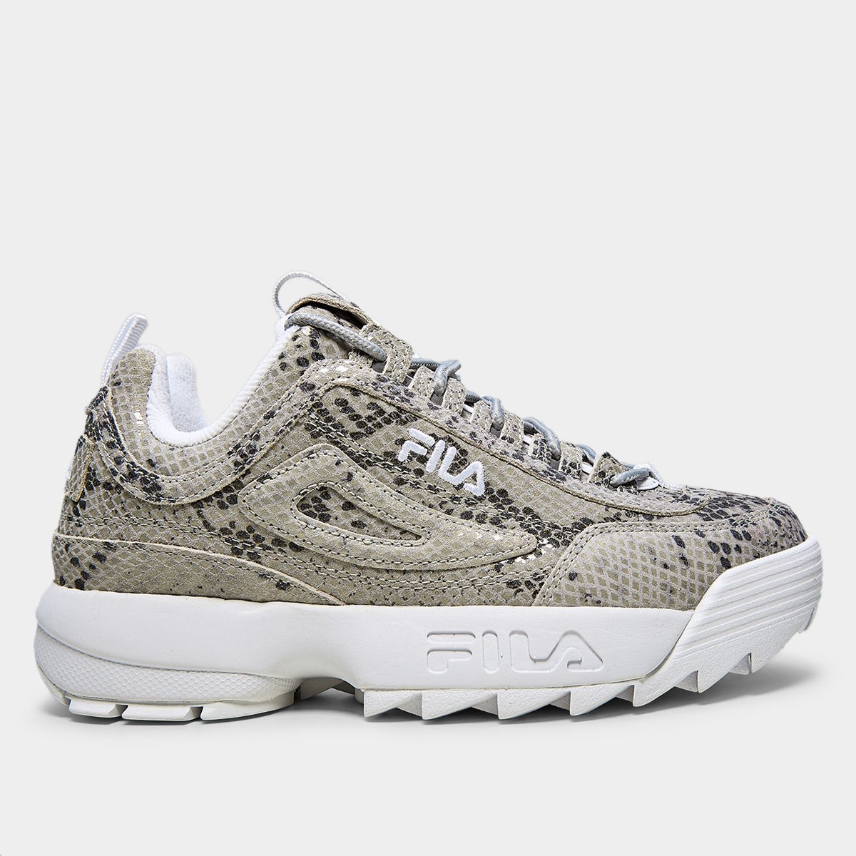 Miniatura Tênis Fila Disruptor II Snake Feminino Branco+Marinho - 34