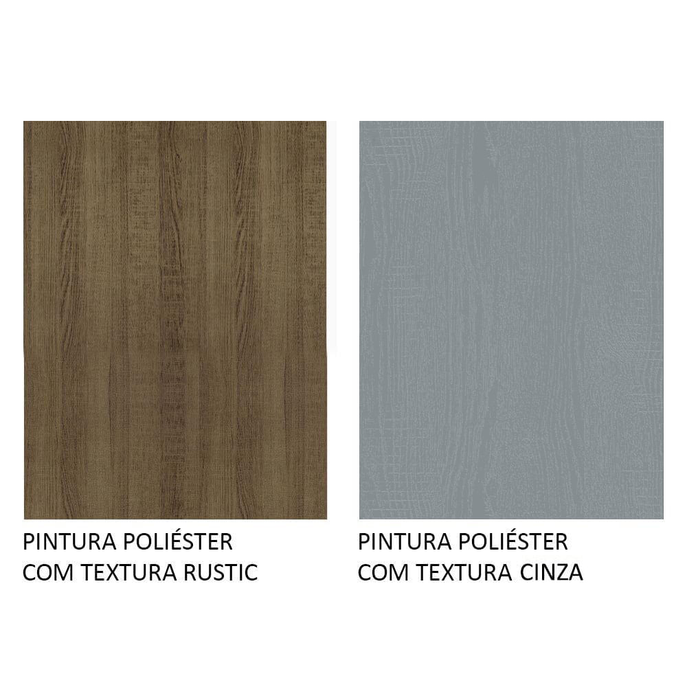 Armário de Cozinha Completa de Canto 417cm Rustic/Cinza Emilly Madesa 02 Cor:Rustic/Cinza