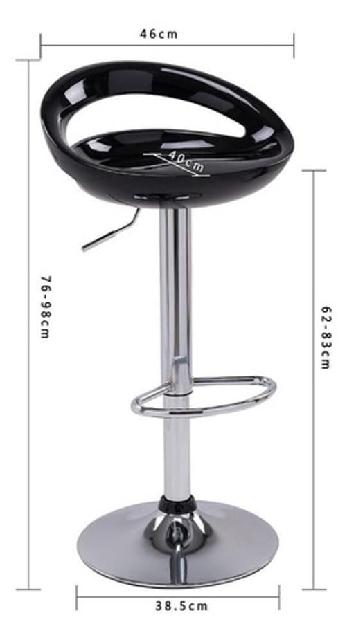 Miniatura Banqueta Ajustavel Preta Meia Lua 98X83X38Cm Suporta 100Kg