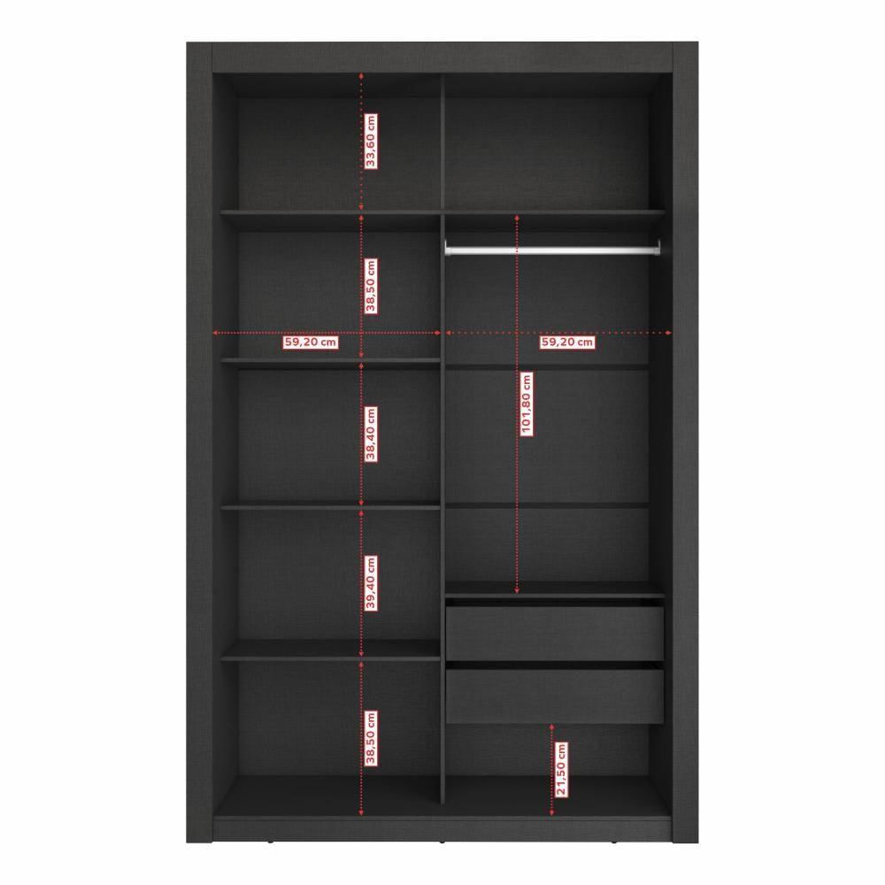 Miniatura Closet Modulado 8 Gavetas 12 Prateleiras Preto Txamoudi Móveis Preto Tx