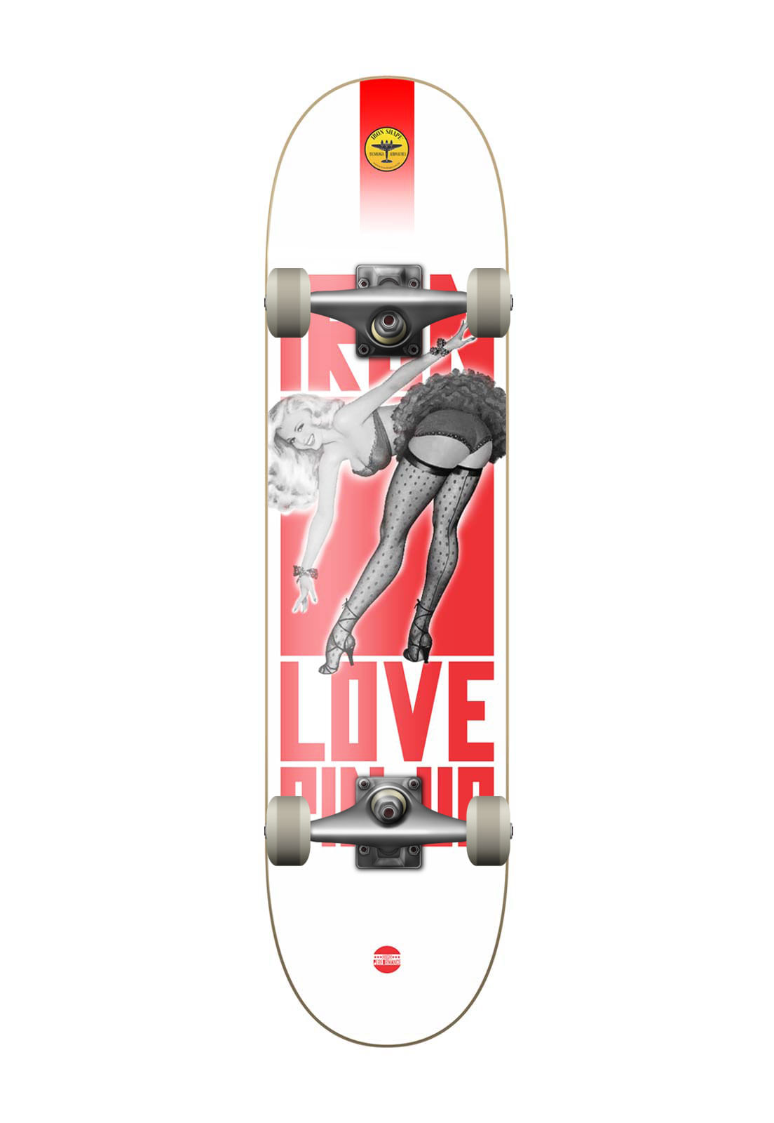 Miniatura Skate Montado Completo Iron Profissional Pin Up