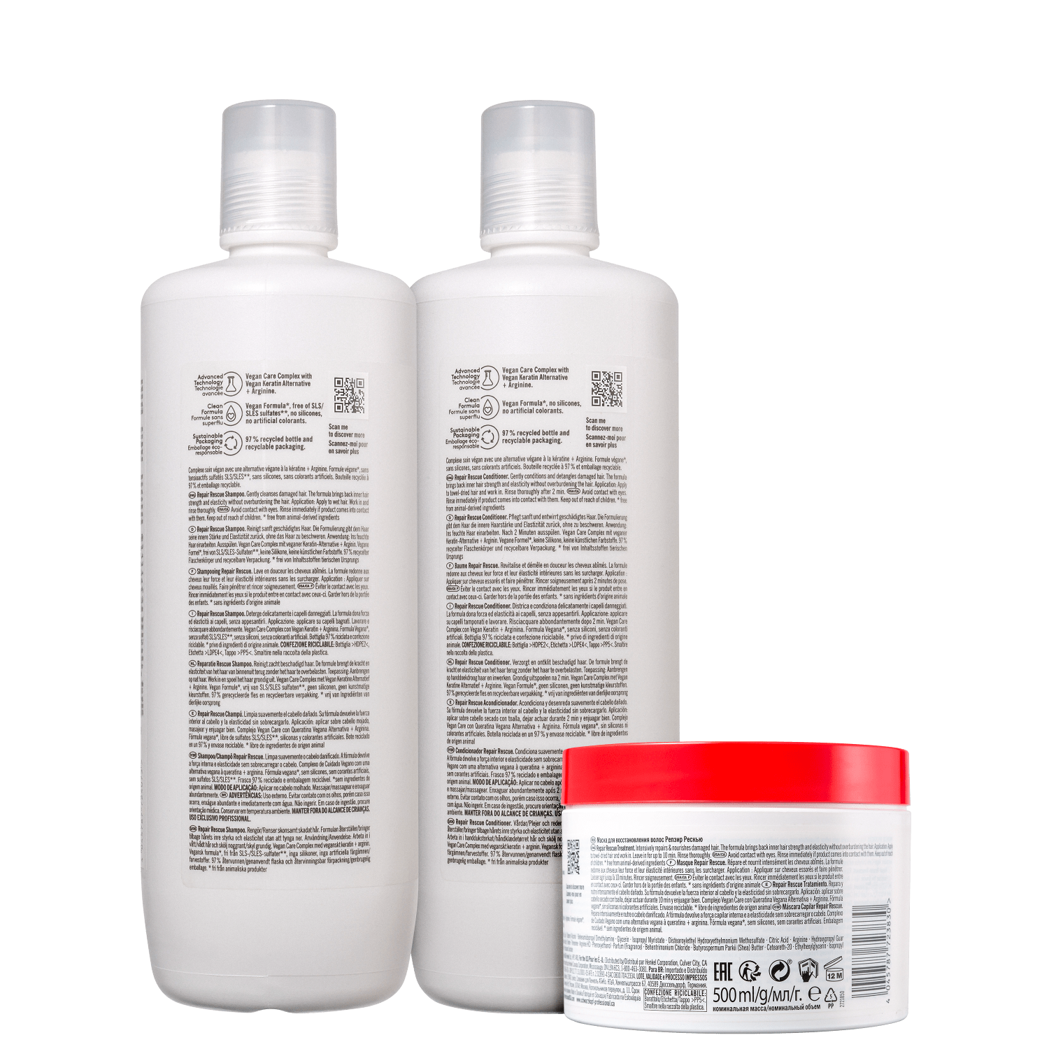 Kit Schwarzkopf Professional BC Bonacure Clean Performance Repair Rescue Pro Trio (3 Produtos)