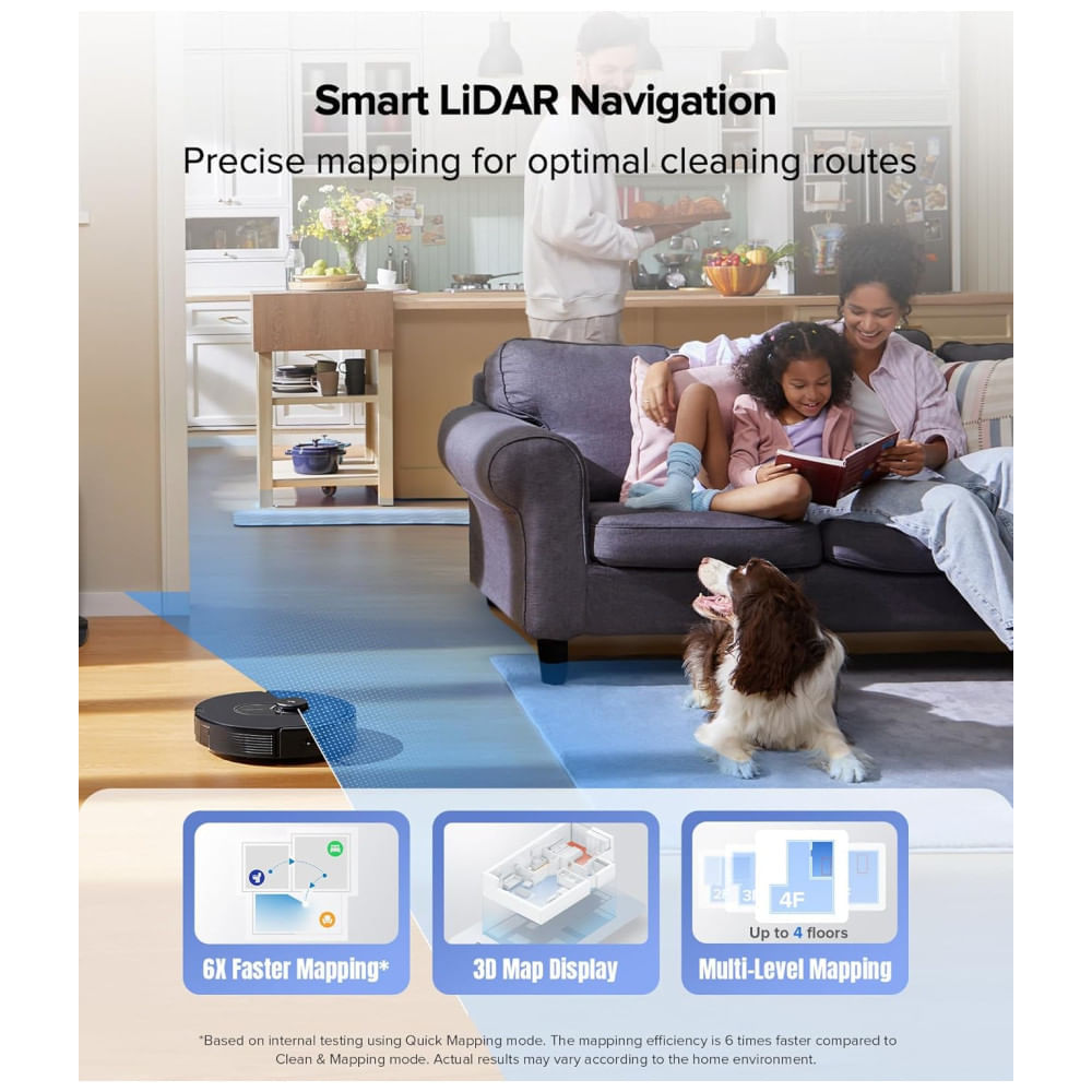 Miniatura Aspirador Robô Roborock Q5 Max+ com Estação de Autoesvaziamento, 5500 Pa, Escova DuoRoller, Limpeza sem as Mãos por até 7 Semanas, Navegação