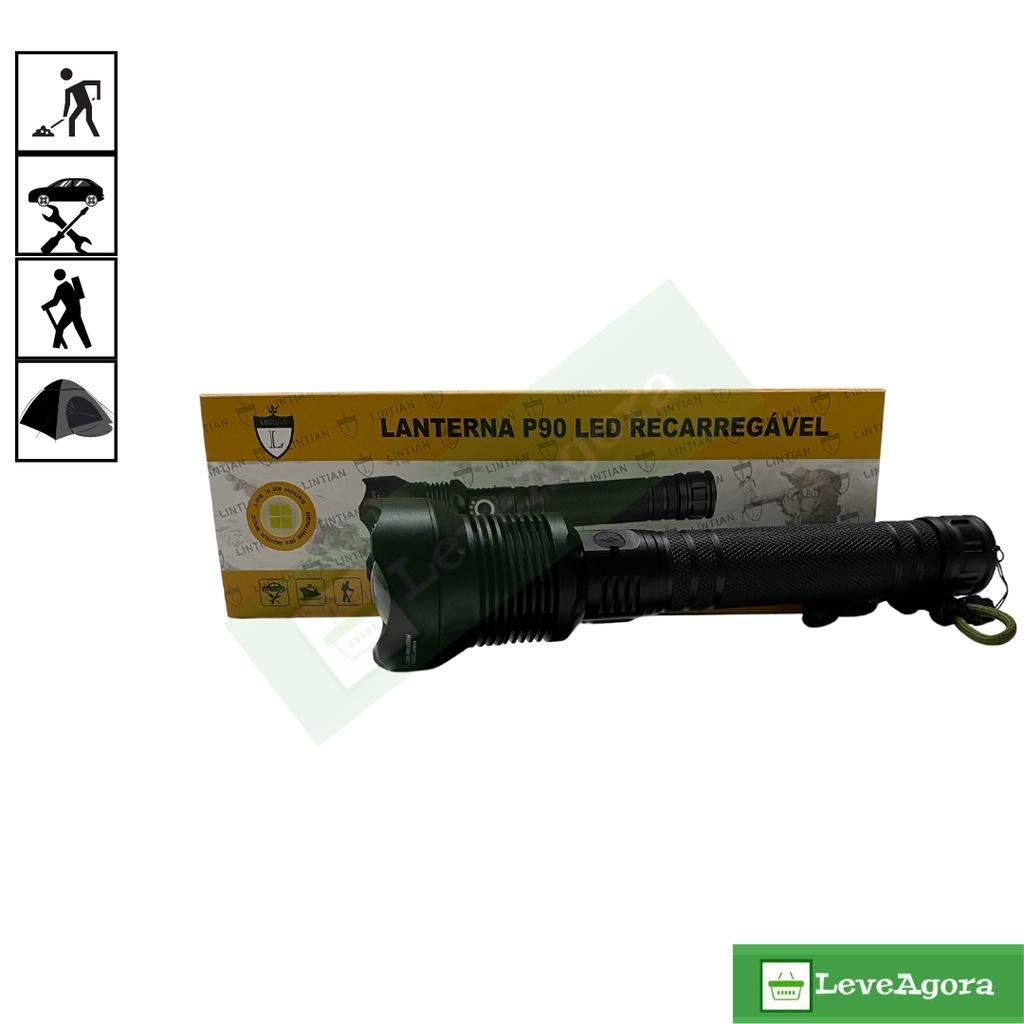 Miniatura Lanterna De Led Super P90 Recarregável - Lt-8508