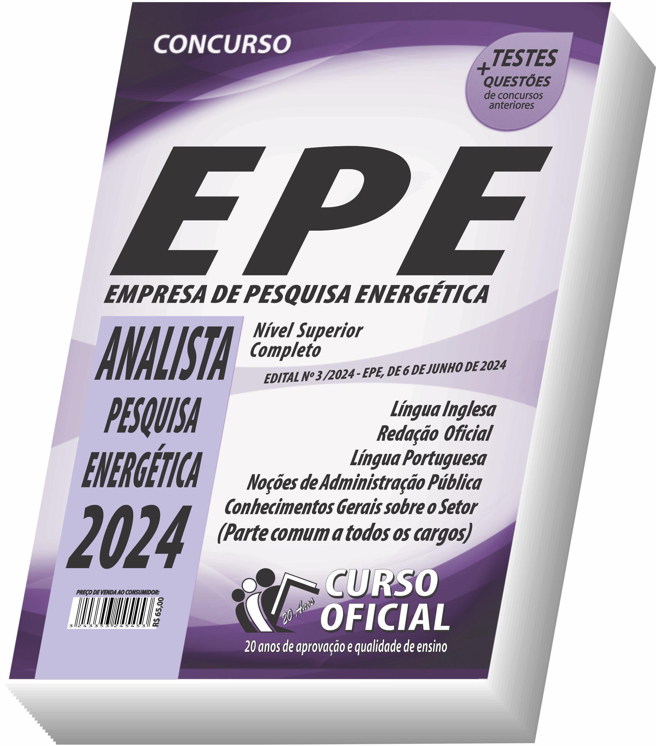 Miniatura Apostila Epe - Analista De Pesquisa Energética - Parte Comum