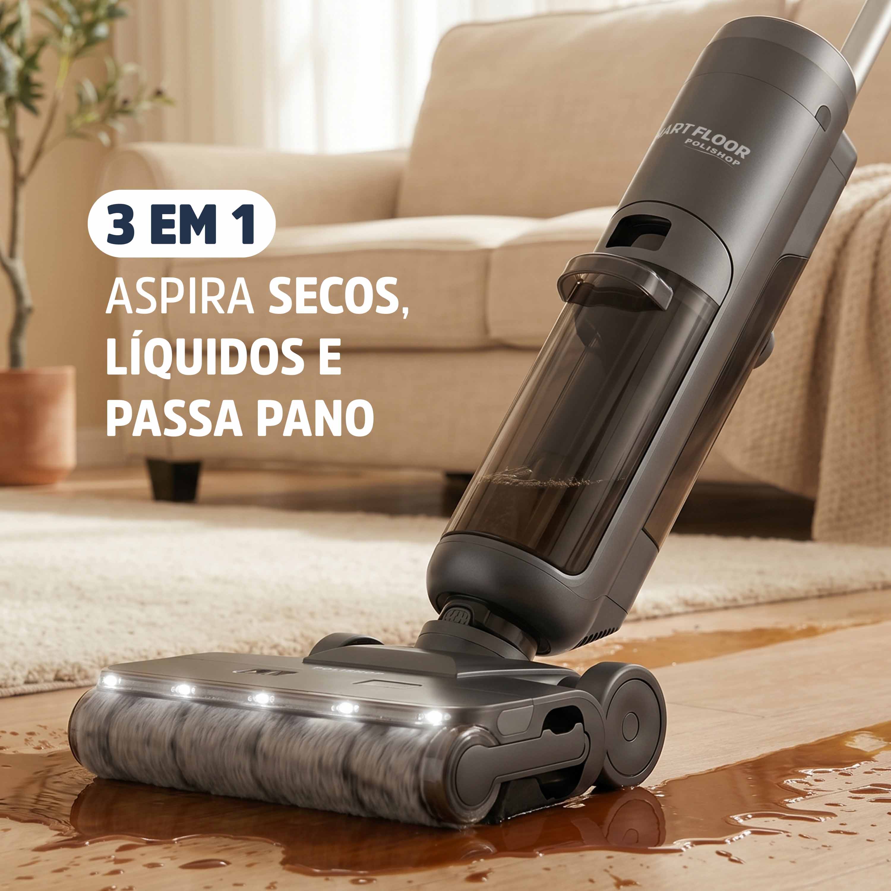 Miniatura Limpadora de pisos sem fio Smart Floor Polishop | Bivolt