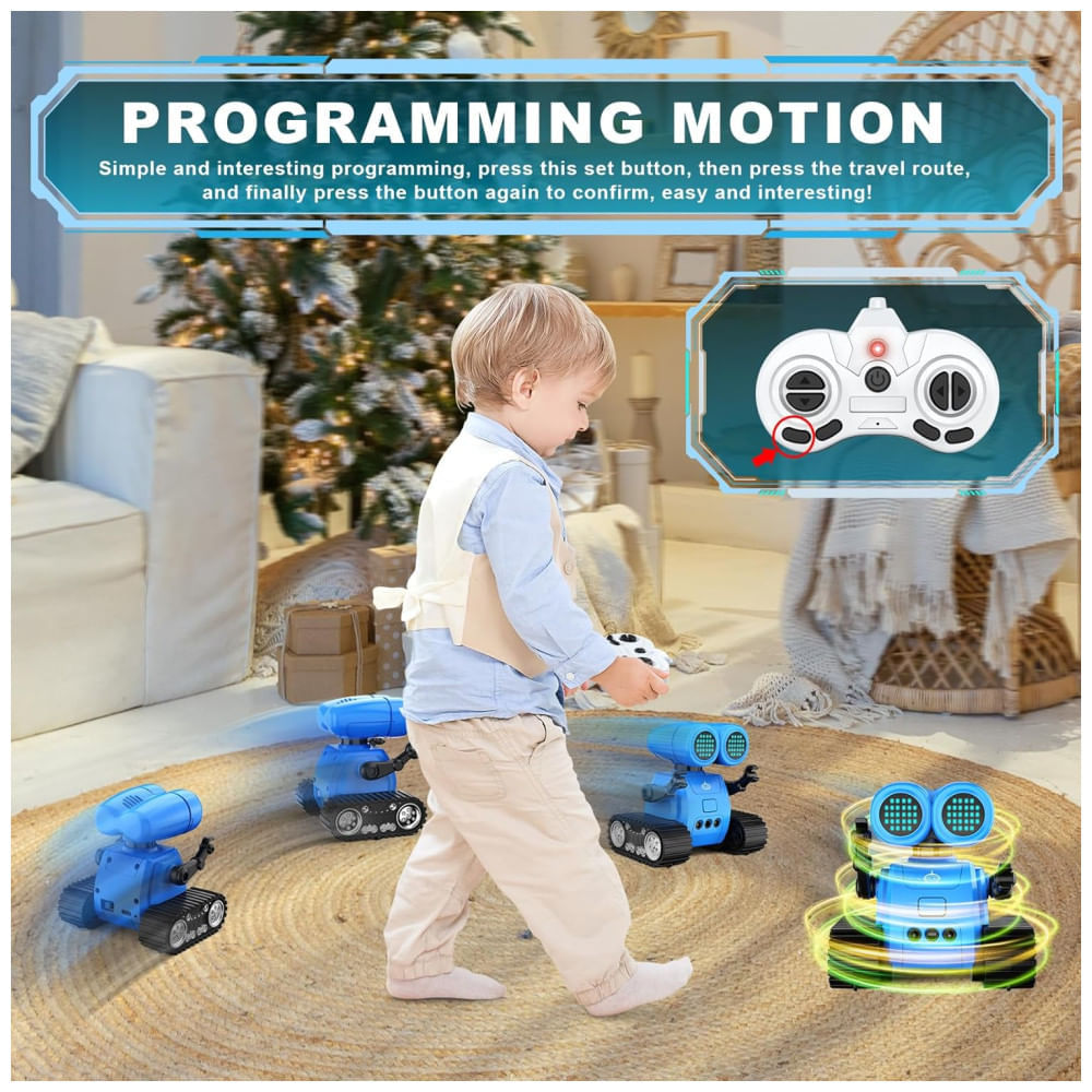 Miniatura Hamourd Robot Toys: Robô Emo com Função Walkie-Talkie, Sensor de Gestos e Luzes LED Multimodo - Brinquedo para Meninos e Meninas