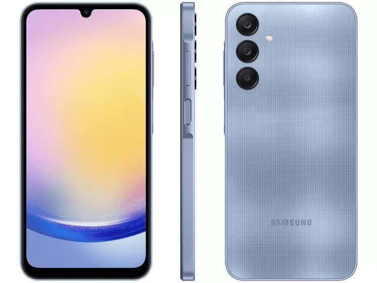 Miniatura Smartphone Samsung Galaxy A25 5G 256GB - Azul, RAM 8GB, Tela 6.5", Câmera 50MP + Selfie 13MP