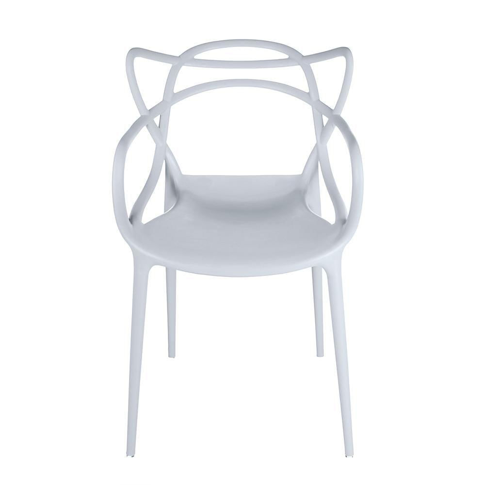 Miniatura Conjunto Mesa De Jantar Branca 100cm Com 2 Cadeiras - Cinza