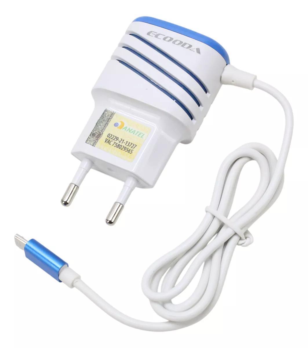 Miniatura Carregador Ecooda Duas Entradas Usb E Cabo Micro Usb 3.6A