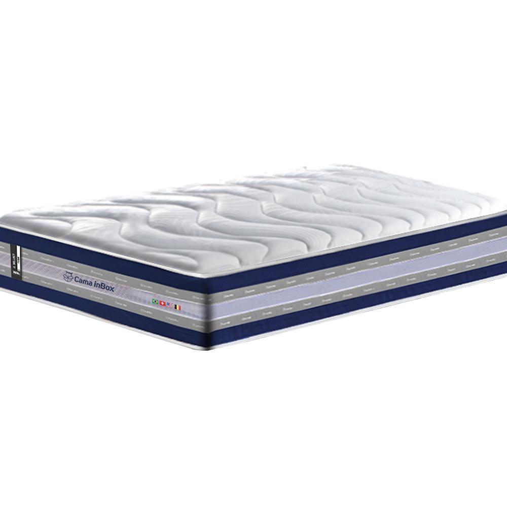 Miniatura Colchão Solteiro De Molas Ensacadas D33 Cama Inbox Select Firme 88x188x32 Azul
