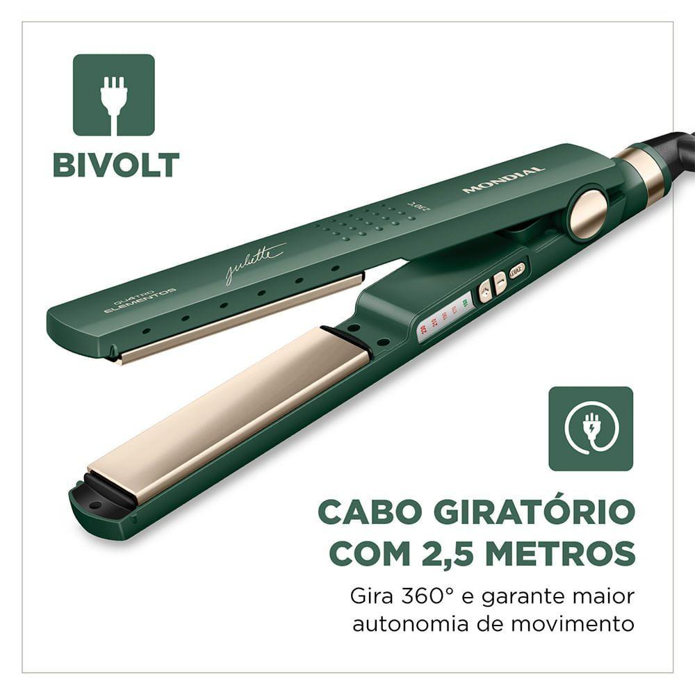 Miniatura Prancha Alisadora By Juliette Mondial Verde Oliva 60W Bivolt Bivolt