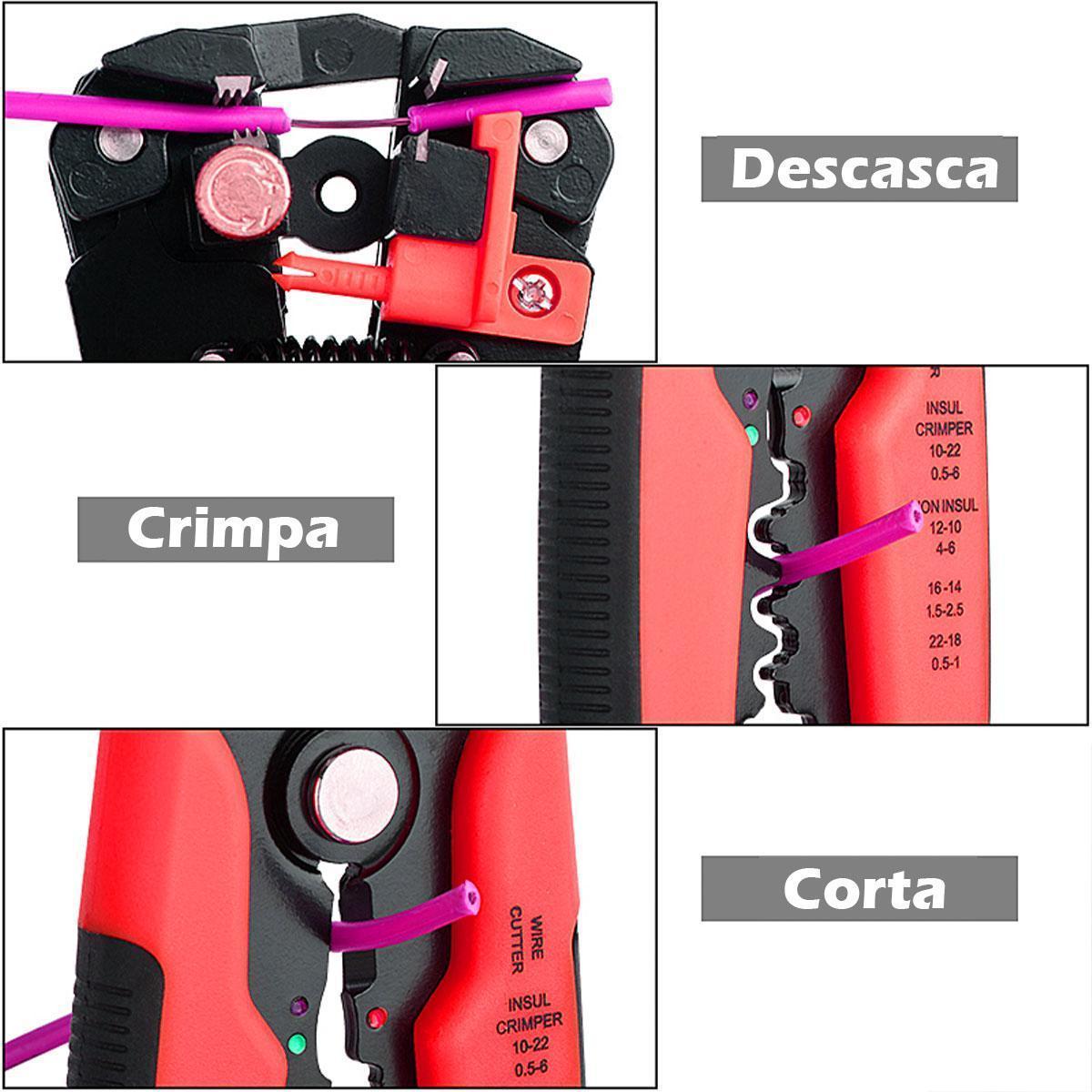 Miniatura Alicate Lorben Crimpador Corta Fios E Cabos 8 Polegadas