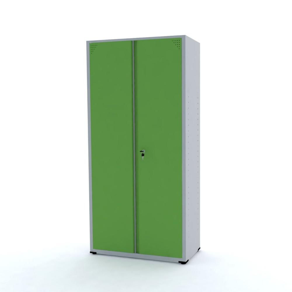 Miniatura Armário 2 Portas 4 Prateleiras Aço AP402SL Pandin Móveis Cinza/Verde Miró