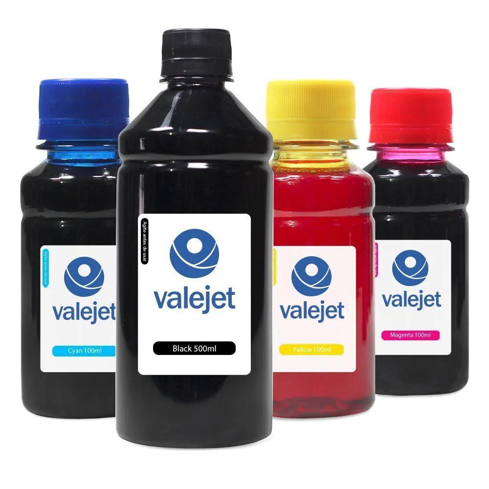Miniatura Kit 4 Tintas Para Epson L1250 Black 500ml Coloridas 100ml Valejet